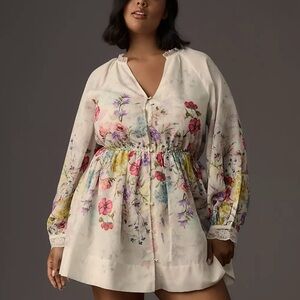 Anthropologie Let Me Be Floral Lace Mini Dress